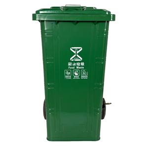 ถังขยะแบบตั้งกลางแจ้ง240L สีเขียวโลหะชุบสังกะสีสำหรับสุขอนามัยในเขตเทศบาลใช้ - Product Image 1