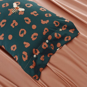 Offre Spéciale 100% coton Ensembles de literie satin vert Abeille Léopard Conceptions 4pc de luxe housse de <span class=keywords><strong>couette</strong></span> ensemble de draps - Product Image 5