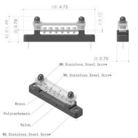 6 Terminal 300V 150A Automatique Marine RV Électrique Heavy Duty Couverture Batterie Cuivre Acier Inoxydable Porte-Fusible Bus Bar Box Block