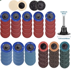 50Pc <span class=keywords><strong>SATC</strong></span> 2 pulgadas Cambio rápido 80 Grit Disco de lijado Unión de resina de óxido de aluminio OEM/ODM compatible - Product Image 6