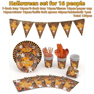 Assiettes jetables en papier CZFIT en forme de citrouille, taille 23*23, pour Halloween, anniversaires, fêtes et réceptions familiales - Vente en gros - Product Image 6