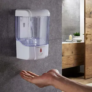 Dispenser Sabun Cair Otomatis 700Ml, Dispenser Sabun Cair Cerdas Sensor Induksi Otomatis Kamar Mandi Hotel Kamar Mandi, Dudukan Dinding