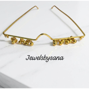 Gold plated Ghungru Facelet - Women Face Accessory | Handmade Brass Facelet - Product Image 2