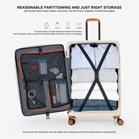 Ensemble de bagages à roulettes 3 pièces légers à ouverture frontale en polycarbonate rigide extensible avec 4 roues, serrure TSA hybride, port USB et porte-gobelet