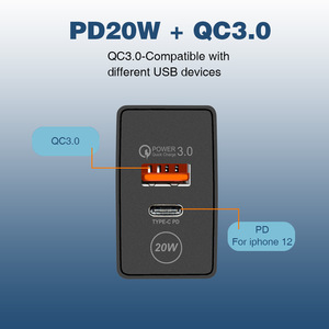 Cargador de teléfono móvil, adaptador de puerto de carga tipo c, PD20W QC3.0 +, para iphone12 13 14 pro <span class=keywords><strong>max</strong></span> Samsung s23 LG <span class=keywords><strong>mi</strong></span> <span class=keywords><strong>Huawei</strong></span> HTC - Product Image 2