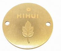 Ornement Créatif en Laiton Arbre des Dons OEM Moulage sous Pression Poli Plaqué Or Gravure Imprimée Plaque Nominative Ovale Personnalisée Feuille Noël