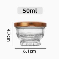 Pot en verre gaufré en forme de nid d'oiseau de 50 ml, 75 ml, 100 ml, 150 ml avec couvercle métallique scellé, réutilisable pour le miel, la confiture, les aliments pour bébés, le stockage en cuisine
