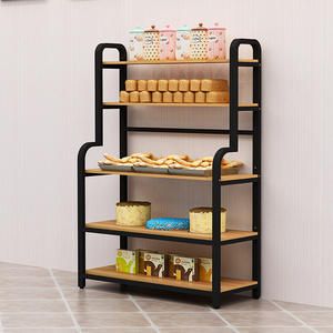Custom pavimento in piedi in metallo ispessito e legno pasticceria pane Display scaffali divisorio per panetteria & bar <span class=keywords><strong>Store</strong></span> - Product Image 1