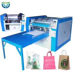 Máquina de impresión de bolsas de papel de plástico Pvc no tejido de yute, máquina de impresora de bolsas offset, precio todo en uno