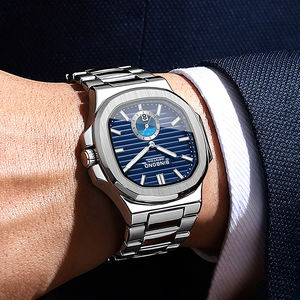 Montre-bracelet de luxe BINBOND 1786, style vintage, pour homme, montre à quartz, étanche, décontractée, 40 mm, aiguilles lumineuses, montre carrée - Product Image 3