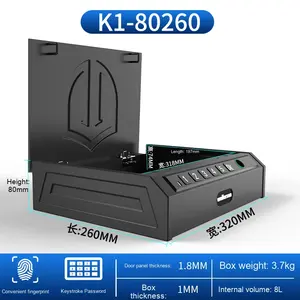 Gehele Stalen Draagbare Auto Pistool Doos Huishoudelijke Kluis Met Vingerafdruk & Wachtwoord Sleutel Slot Anti-Diefstal Opslag - Product Image 6