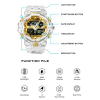 Jam Tangan Digital Olahraga PINDOWS 603 Pria, Tahan Air, Layar LED, Tampilan Besar, Dua Dial Waktu, dan Stopwatch Alarm