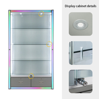 Vitrines de magasin de poupées Vitrine en verre de magasin de poupées à lumière colorée Armoire de magasin de jouets verrouillable