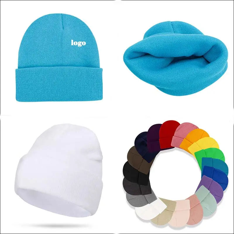 Custom Beanie Manufacturers Jacquard Winter Cap 60 colors beanies manufacturer custom logo embroidery winter knit hats beanie