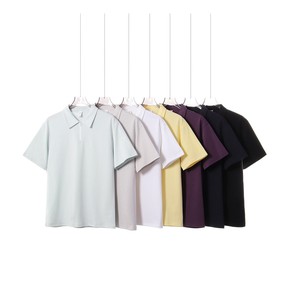 เสื้อโปโลแขนสั้นผู้ชายสไตล์มินิมอลญี่ปุ่<span class=keywords><strong>น</strong></span>แบบลำลองธุรกิจ สีบล็อก คอซิปครึ่งตัว ผ้า 220GSM รับทำโลโก้ตามสั่ง สำหรับขายส่ง - Product Image 1