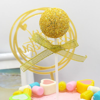 Ychon mousse paillettes boules mariage anniversaire gâteau Topper multicolore ruban arc décoration Faux boule insérer gâteau