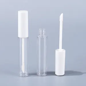 Personalizado vacío redondo PETG varita tubos brillo de labios 10ml