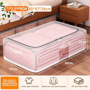 Công suất lớn hình chữ nhật hộp lưu trữ có thể gập lại trong suốt phân loại chống bụi chống ẩm Tính năng dày khung thép giường - Product Image 6