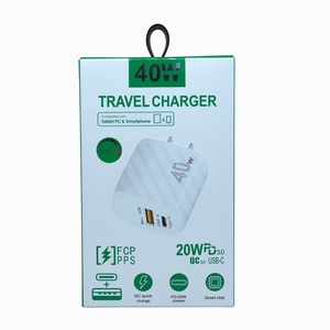 Hot bán 40W USB A + C kép cổng treo tường Adapter sạc PD + QC3.0 phổ xách tay sạc nhanh cho tai nghe máy ảnh - Product Image 1