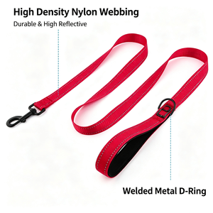 Popular Reflective Silk Nylon Dog Traction Rope Large Medium Small Dog Outing Thickening <b>Pet</b> Walking Dog Rope - Product Image 4