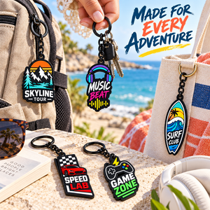 Porte-clés 3D en PVC souple personnalisés pour le voyage, la musique, le surf et les jeux, pour clubs et événements, fabrication OEM ODM - Product Image 3