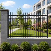 Clôture tubulaire décorative moderne en acier galvanisé, taille personnalisée, garde-corps d'isolement extérieur pour projets immobiliers