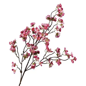 100cm गुलाबी चेरी खिलना पेड़ के लिए कृत्रिम फूल चेरी फूल शाखाओं