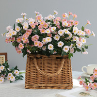 Karangan Bunga Mawar dan Peony Miniatur dari Sutra Buatan - Bunga Pot Kecil untuk Dekorasi Pernikahan & Hiasan Rumah