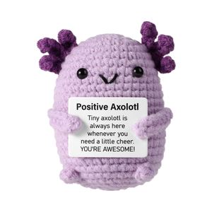 Apoyo emocional púrpura positivo Axolotl <span class=keywords><strong>Crochet</strong></span> Mini juguete de peluche lindo inspirador para regalo de muñeca de punto edificante - Product Image 6
