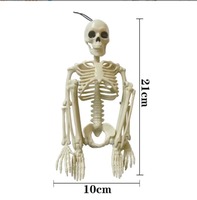 Lot de squelettes d'Halloween modernes en plastique, squelettes de mariée et de marié réalistes avec accessoires en tissu pour une mise en scène effrayante