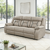 Fauteuil inclinable manuel multifonctionnel 3 places avec table rabattable pour home cinéma
