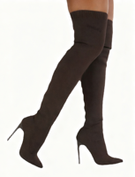 Mules sexy mi-mollet pour femme à haute élasticité, imprimés animaliers, chaussures d'hiver avec fermeture éclair, tige en caoutchouc PU, doublure en coton