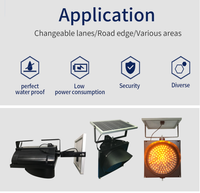 Straßenerleichterungsschild Gelb Blinkendes Langsamkeitslicht 300mm LED Solar-Verkehrswarnleuchte PC-Material 800m Sichtweite 15 Jahre Lebensdauer