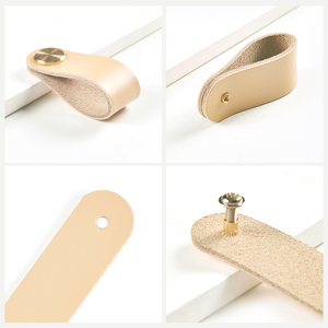 HJY Boutons et boutons modernes en métal zingué en <span class=keywords><strong>cuir</strong></span> PU pour tiroirs, armoires de salle de bains, armoires et armoires - Product Image 3