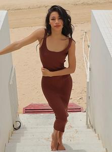 <span class=keywords><strong>Abito</strong></span> aderente da donna aderente alla moda di alta qualità vestito Casual lavorato <span class=keywords><strong>a</strong></span> <span class=keywords><strong>maglia</strong></span> <span class=keywords><strong>a</strong></span> costine - Product Image 3