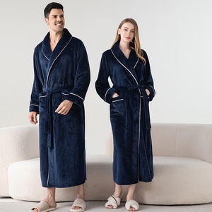 Accappatoio in flanella spessa per <span class=keywords><strong>uomo</strong></span> e donna, pigiama autunnale/invernale, abbigliamento <span class=keywords><strong>da</strong></span> <span class=keywords><strong>casa</strong></span> per coppia - Product Image 4
