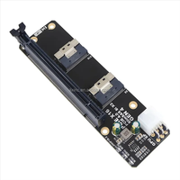 Adaptateur Riser Card 2 ports SlimSAS 8i X2 vers PCIe 4.0 X16 SFF8654 GEN4 pour GPU et réseau 6 broches en stock