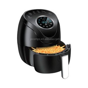 Friteuse à <span class=keywords><strong>air</strong></span> numérique noire incurvée de 5,5 L avec boutons tactiles LED circulaires, contrôle de température, certifiée CB CE LFGB, pour la famille - Product Image 3