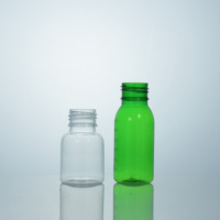 1oz 2oz 30ml 60ml Transparent vert PET récipient médical bouteille de sirop de liquide pour la toux bouteille de lait huile bouteille d'eau avec bouchon inviolable