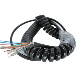 21-adriges elektronisches Federdraht-Spiral spulen kabel mit TPU-Mantel und PVC-Isolierung