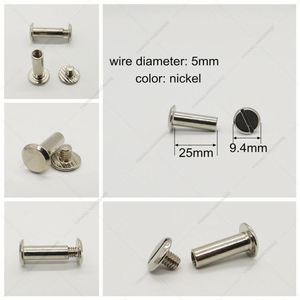 Venta al por mayor 25mm Metal Chicago Tornillo Plata Encuadernación Clavo para Notebook - Product Image 3