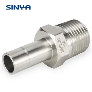 Swagelok Type Tube Fittings 1/4" OD X 1/8" NPT 316 SS Compression Fittings Straight Connector Standpipe With BSPT Male Adaptor
