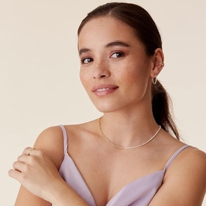 Moda Ins Style 14K Gold Filled Half Chain Half Rice Collar de perlas para mujer Joyería - Product Image 2