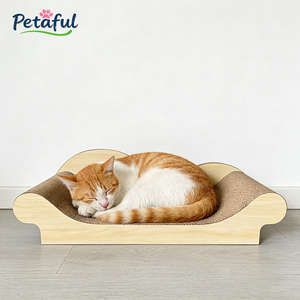 ที่นอนโซฟาสำหรับแมวแบบขายส่ง ทนทาน หรูหรา ทำจากกระดาษลูกฟูก พร้อมแคทนิป สำหรับแมวในบ้าน - Product Image 6