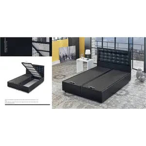 Cheap Ottoman Storage Leather Bed Wholesale Luxury Double Queen Size Metal Bed storage bed base