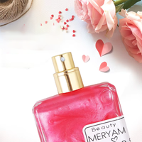 Parfum pour Femme Flacon Carré Liquide Rose Scintillant Lys Marbré Dentelle Miroir Vaporisateur Doré Longue Durée