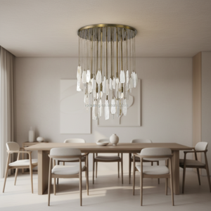 Lustre <span class=keywords><strong>en</strong></span> <span class=keywords><strong>albâtre</strong></span> sur mesure pour villa américaine, hôtel, escalier, plafond haut, style rond - Product Image 4