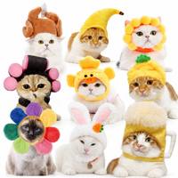 Chapeau en peluche douce pour animaux de compagnie, motif ananas, mignon, élastique, accessoire de costume pour chat, drôle, pour chaton, Halloween, vacances, cosplay, photographie