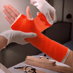 Muestra Gratuita, Precio Directo de Fábrica, Consumibles Quirúrgicos, Cinta de Fibra de Vidrio Transpirable Blanca para Ortesis Postoperatorias de Fracturas - Product Image 1