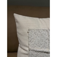 Coussin brodé en laine effilochée à motif géométrique abstrait simple pour salon, oreiller décoratif polyvalent, durable et doux pour lit